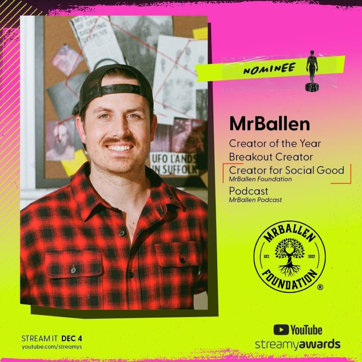 With the Streamys coming up this weekend we wanted to share what this nomination means and where you can catch this event!

@mrballen
<a href="/streamys/">Streamy Awards</a> 
#mrballenfoundation #honoringvictims #supportingfamilies 

mrballen.foundation/blog/