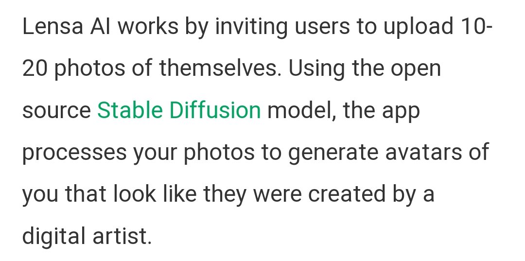 If you've recently been playing around with the Lensa App to make AI art 'magic avatars' please know that these images are created with stolen art through the Stable Diffusion model.