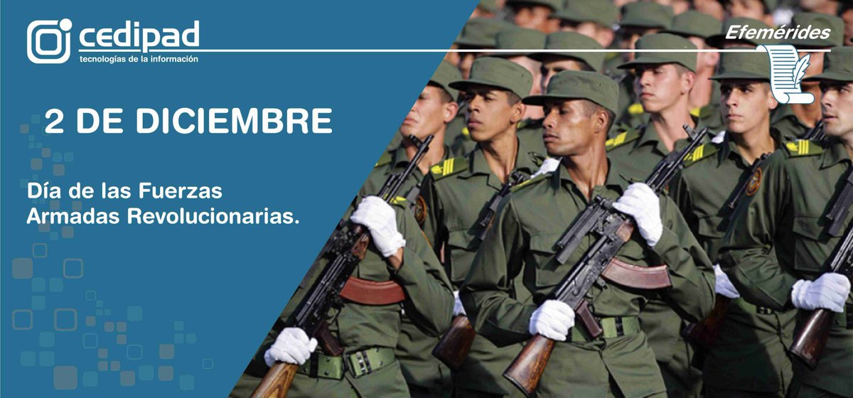 Los trabajadores de #cedipad se suman a la conmemoración del Día de las Fuerzas Armadas Revolucionarias y al aniversario del desembarco del yate Granma con el que se inició la lucha guerrillera contra la tiranía de Fulgencio Batista. 
#cedipad #Cuba #YateGranma