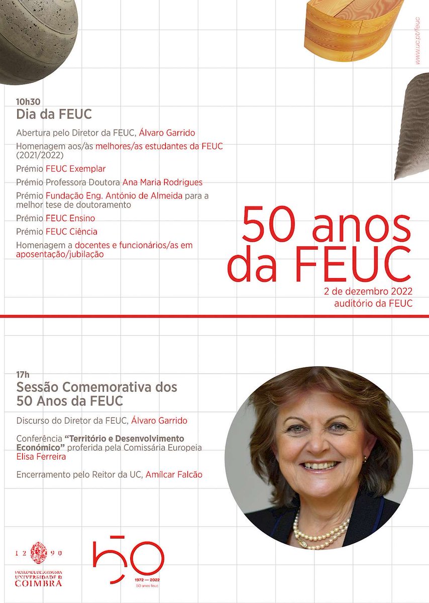 Parabéns à Faculdade de Economia da Universidade de Coimbra: 50 anos de irreverência e modernidade.

A academia deve continuar a ser um lugar para ajudar a pensar, desenhar e construir o futuro, em liberdade.

Obrigado pelo convite para o aniversário. Aos próximos 50 anos!