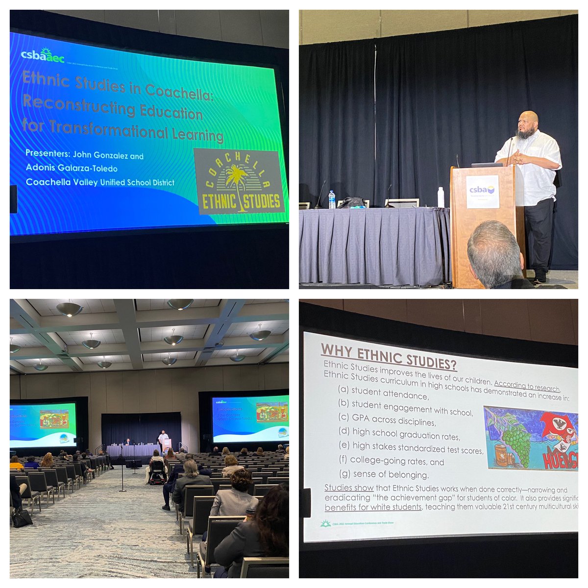 Johnny Gonzalez presents our awesome Ethnic Studies Program at the CSBA Conference. #csbaace2022
