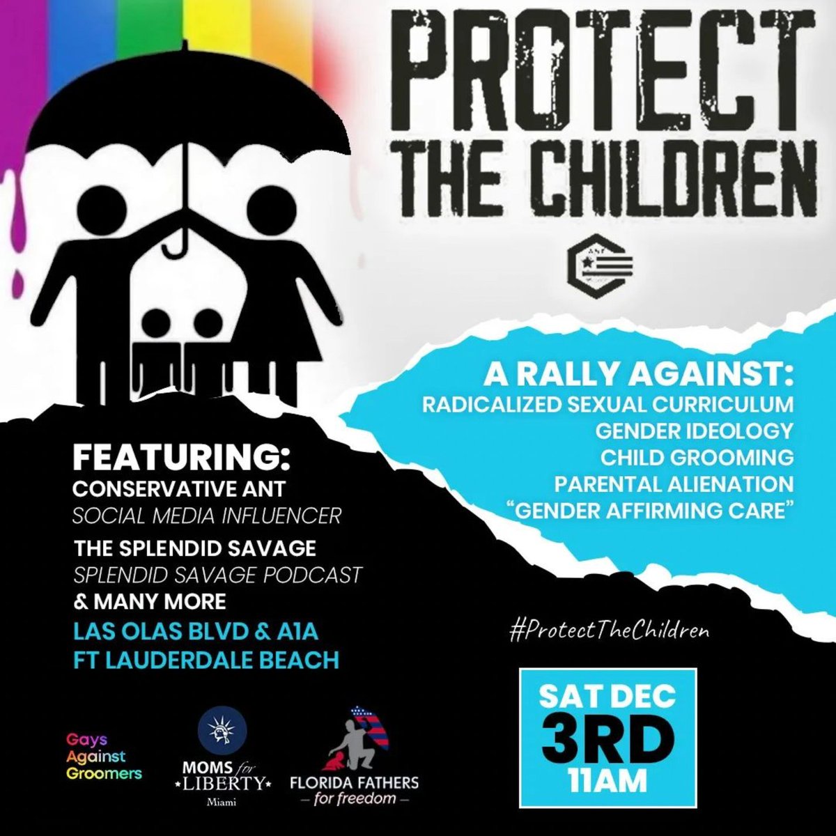 Read more about the article ALSO HAPPENING TOMORROW: PROTECT THE CHILDREN RALLY IN FORT LAUDERDALE BEACH, FL