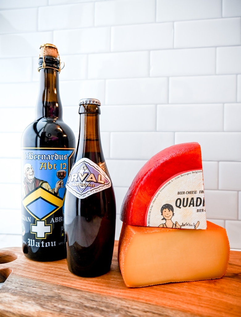 Are you a beer lover? These two delicious cheeses - Quadrupel Beer Cheese and Orval - are a perfect pairing with these two beers made in the same Monasteries! 🧀🍻