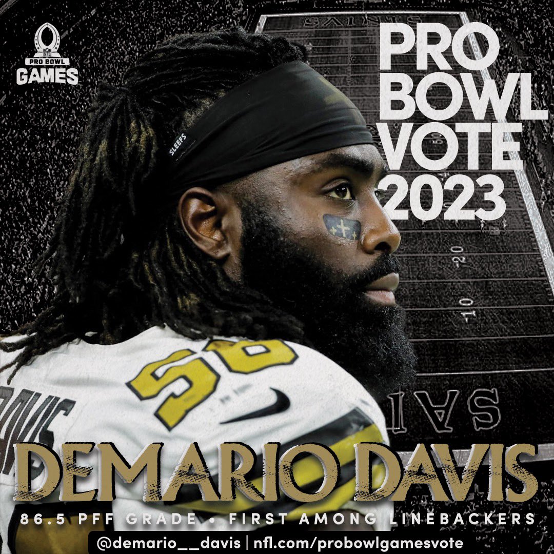 demario__davis's tweet photo. Tweets and RT count as votes let’s get after it!! #WhoDat ⚜️

@demario__davis ❌ #ProBowlVote https://t.co/XDF14CD3GW