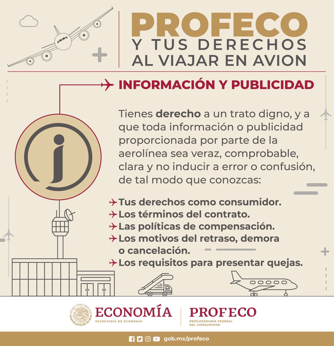 Profeco's tweet photo. ✈️❄️Si vas a viajar en avión en esta época decembrina es importante que conozcas y hagas valer tus derechos.

✔️Para evitar abusos por parte de la aerolínea, Profeco te informa y defiende.

🔗https://t.co/XeAWMZTvEU https://t.co/vZ7KuV1q4Y
