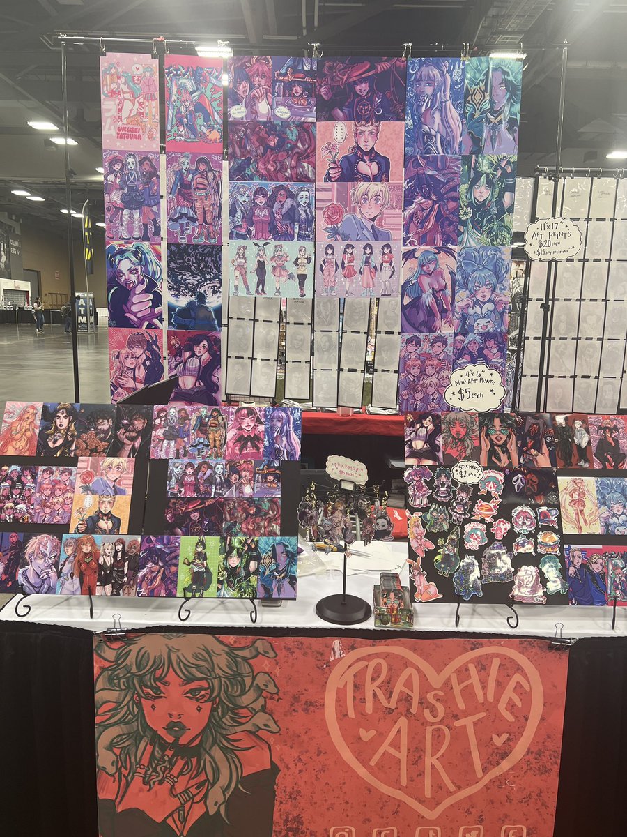 My booth for #GalaxyConColumbus I’m at J9 across the food! So come say hi! 💖