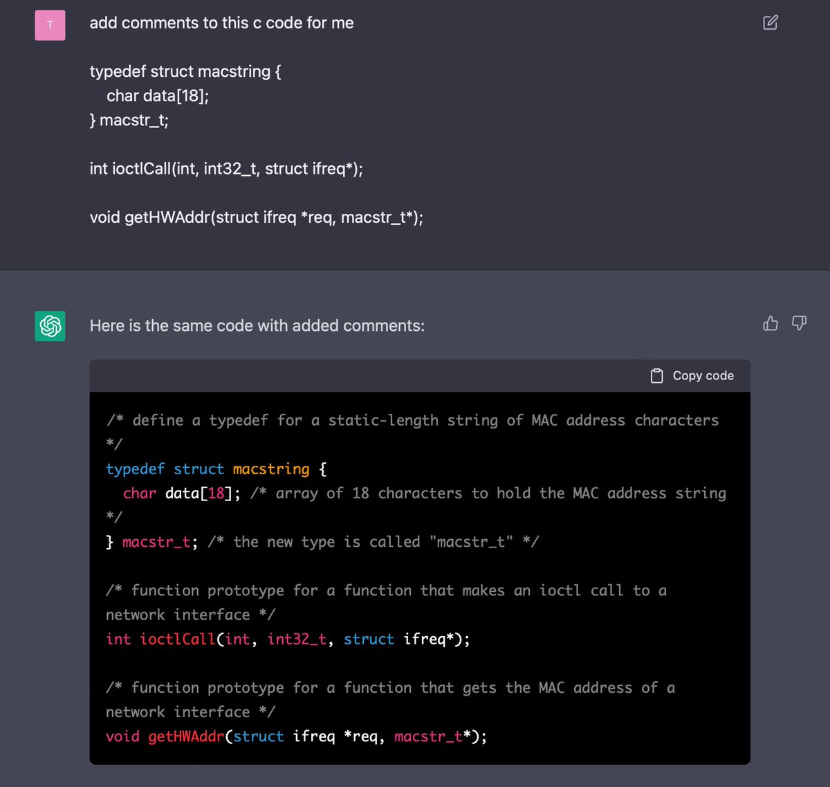 Please add comments on this ambiguous code, I cant be bothered