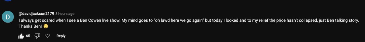 I guess I have everyone conditioned to think that when I go live, it means that price is moving