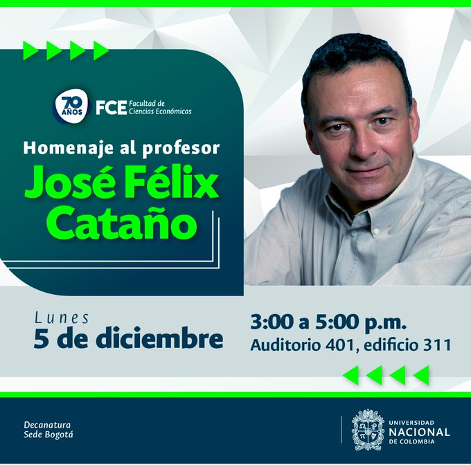 Antiguxs monitorxs, egresadxs, colegas y estudiantes, les invitamos a participar en este homenaje a nuestro querido Profesor José Félix Cataño. Nos vemos el lunes 🤓👍 @gihpte @LaMartaSinH @Pinzon_Fuchs @andresfsierra @ReDeRepensando1