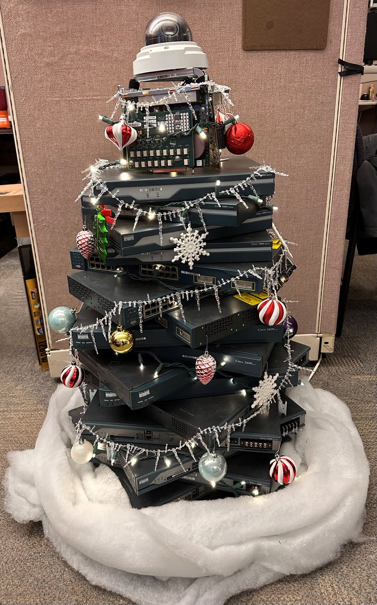 Megs (@dismegs) on Twitter photo I present to you with this years IT Christmas Tree!
Switchmas Tree decorating by <a href="/DisMegs/">Megs</a> & <a href="/LoganP_infosec/">Logan Parkinson</a>
"Oh Switchmas Tree" Lyrics by <a href="/BladeMusbach/">Blade Musbach</a>
#SwitchmasTree #Cisco #Christmas2022 #ChristmasTree I present to you with this years IT Christmas Tree!
Switchmas Tree decorating by <a href="/DisMegs/">Megs</a> & <a href="/LoganP_infosec/">Logan Parkinson</a>
"Oh Switchmas Tree" Lyrics by <a href="/BladeMusbach/">Blade Musbach</a>
#SwitchmasTree #Cisco #Christmas2022 #ChristmasTree