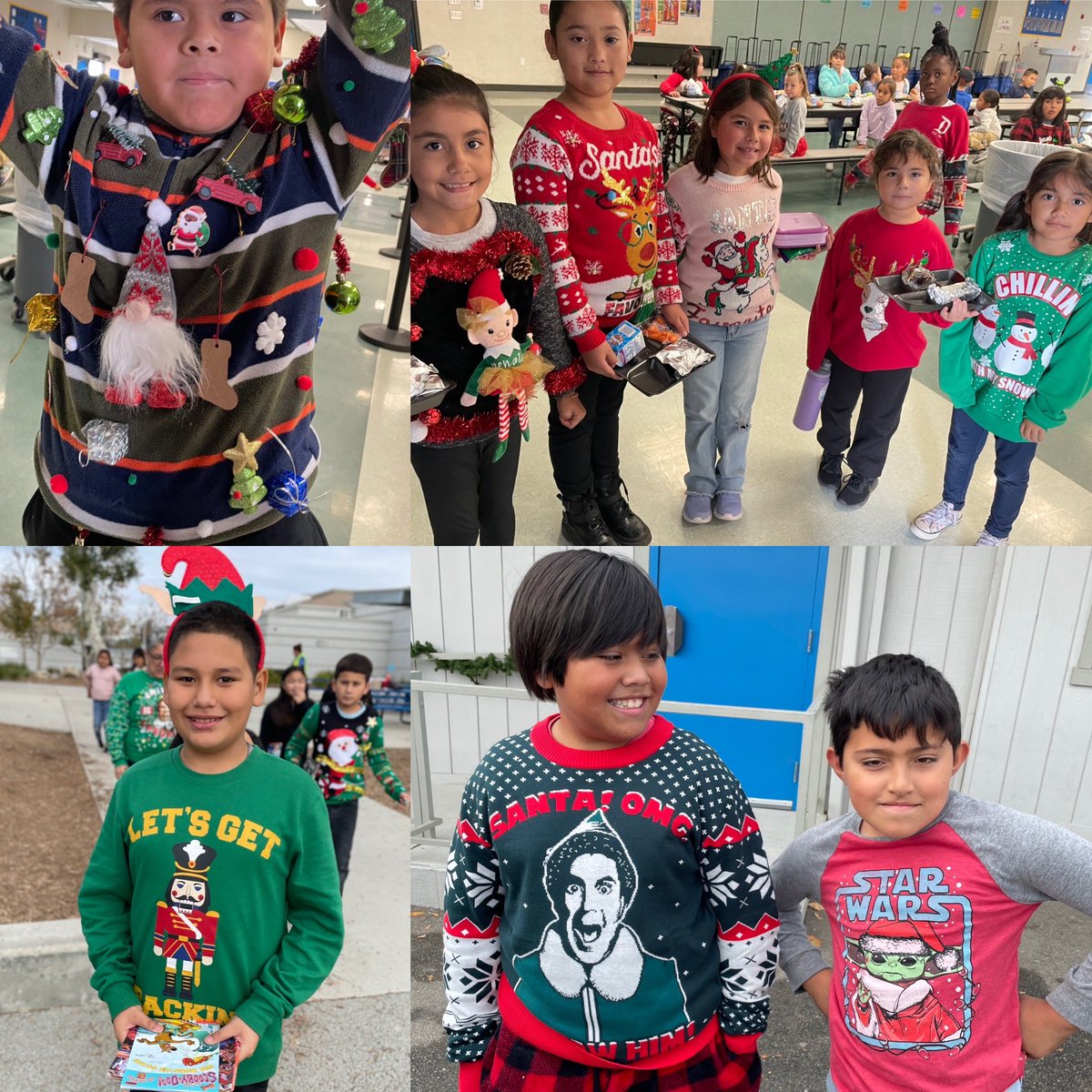 HarvestHawks's tweet photo. Holiday Sweater Day made the school day a little (a lot?!) more special! 😊 🎉 📚 Thanks for making our school #SpiritDays so fun ASB! @HarvestHawks https://t.co/93frB8UTCn