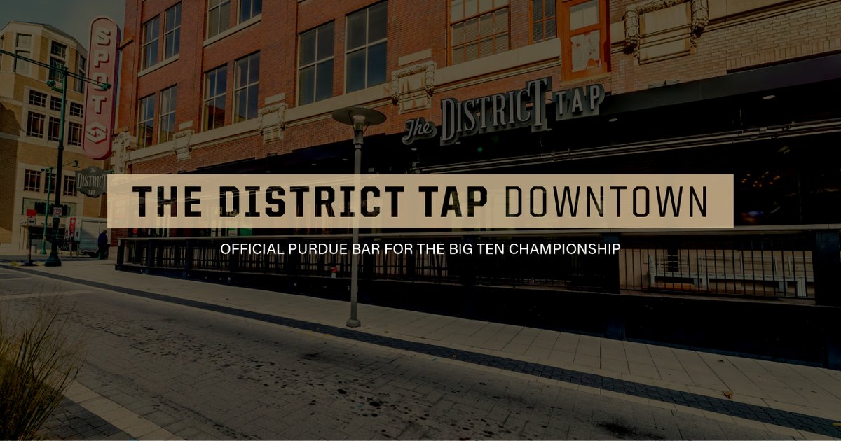 Celebrate with fellow #Boilermakers at @thedistricttap_, the unofficial #Purdue bar for the @bigten Championship on December 3. Meet up with us after the official university tailgate party and stay to watch the game!