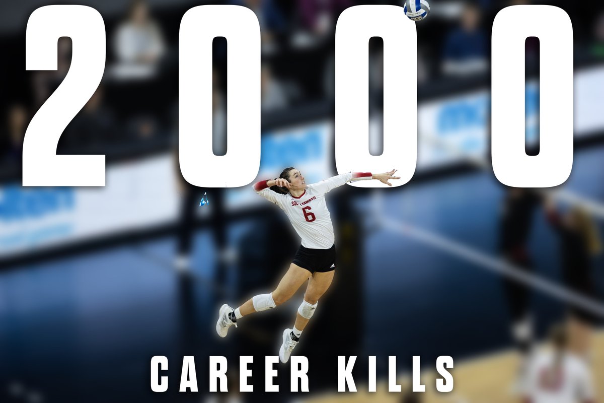 Elizabeth Juhnke has recorded her 2,000 career kill!

She's just the fourth player in @thesummitleague history to reach the milestone 💪

<a href="/Juhnke5/">Elizabeth</a> x #GoYotes 🐾