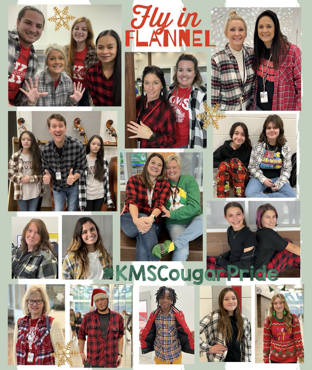 sunshinescardi's tweet photo. FLY IN FLANNEL! That’s what’s ⬆️ @HumbleISD_KMS showing our many #FlannelFriday colors & #ChristmasSpirit 🎄Spread Joy!😄 #KMSCougarPride #FlyInFlannel https://t.co/6Qqm0Tb6Ax