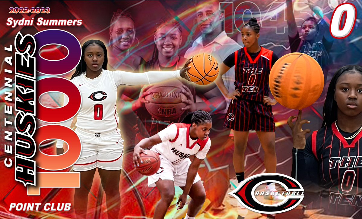 Congratulations to our leader and Captain Sydni Summers for joining the <a href="/Cen10Huskies/">Centennial HS, CNUSD</a> girls basketball 1000 point scoring club! You’re an example of hard work paying off. Keep it going Syd!!! #cen10basketball🏀 #cen10 #the10