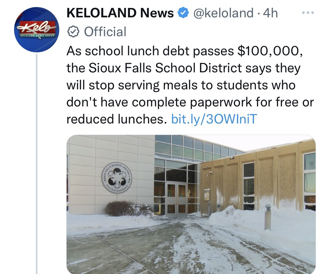 EK_Prom's tweet photo. The @SFSchools school board ought to be ashamed of this archaic behavior. Students should never be used as pawns for their parent's inability or willingness to pay. Hungry children cannot be expected to learn to the best of their ability. Full stop.
#DoBetter #SupportYourStudents https://t.co/GlrDmMQ2mA