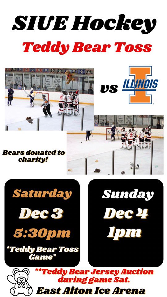 It was the night before our annual Teddy Bear Toss! Let’s pack the stands and bring on the 🧸 Special jersey auction too! #rollcougz
