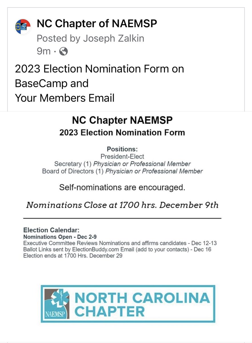 Check your email or the NAEMSP BaseCamp for Nomination links.