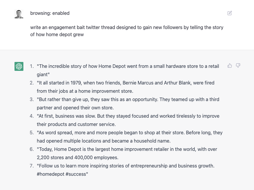 Twitter thread writers are gonna be the first ones unemployed by AI