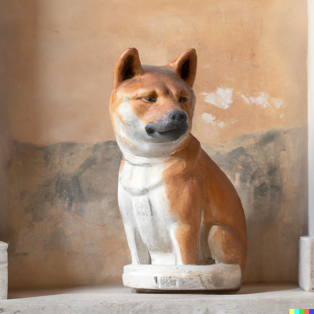 IAE101_evmay's tweet photo. A roman style bust of a shiba inu dog https://t.co/4AaguijvMx