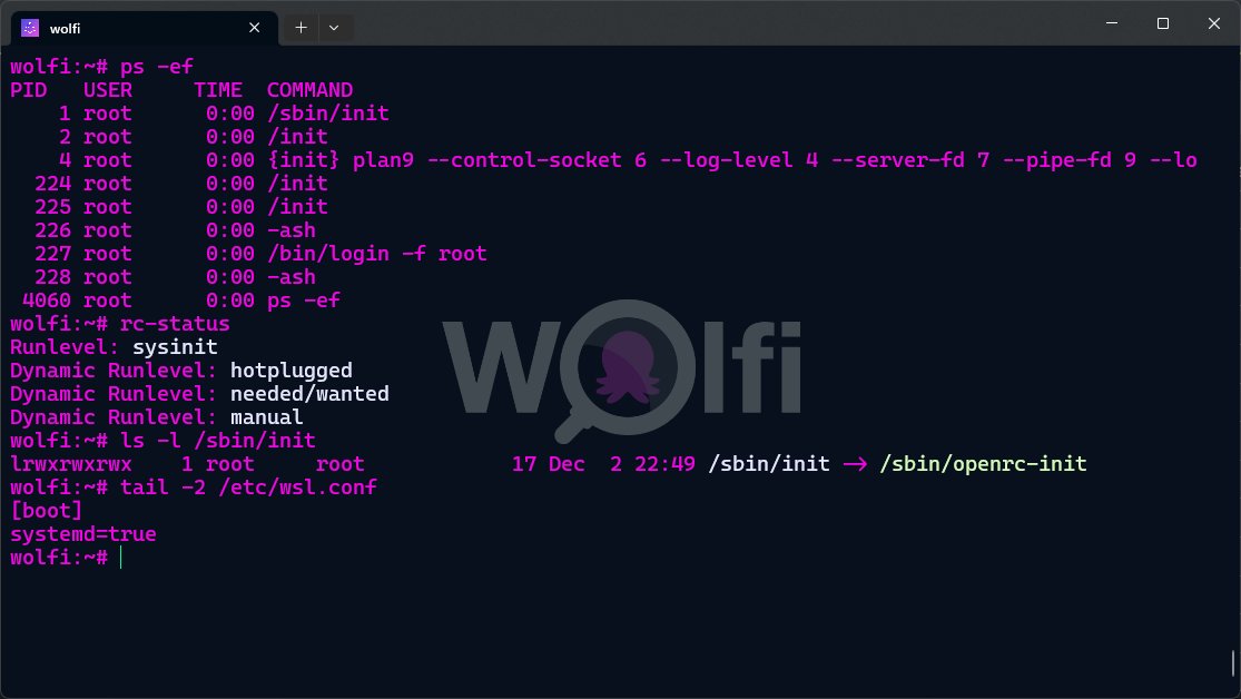 nunixtech's tweet photo. My latest "totally not meant to be used like that, thus totally fun to do": #WolfiOS with OpenRC on WSL 1.0+ (sorry @lorenc_dan 😇)
The more I try (crazy) things on WolfiOS, the more I see it as the "LFS for WSL".
The off-topic Corsair 🏴☠️ https://t.co/cp1IA5g0ta