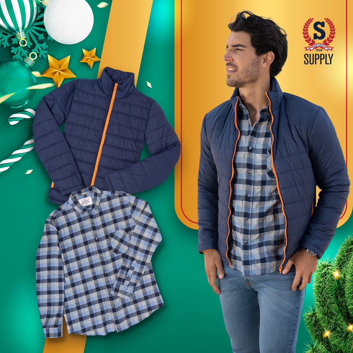 supplymex's tweet photo. Camisa de cuadros y chamarra, el combo perfecto para cualquier cena de navidad.
Adquiere las prendas en nuestra tienda en línea: https://t.co/KispJxVLAC
#supplycompany #modajoven #modaurbana #regalosnavideños #otoñoinvinerno https://t.co/ZtrScVlpwb