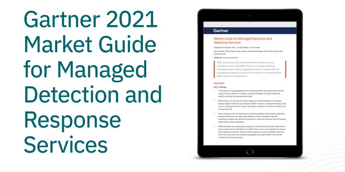 pondurance's tweet photo. Finalizing your year-end security spend? Planning for 2023? Take a look at this #Gartner Market Guide for MDR Services and learn how to select the right provider as well as what to expect from an MDR service. Download it now: https://t.co/mnZVynb4Sl #cybersecurity #SMBs https://t.co/Ei4wbJxSvO