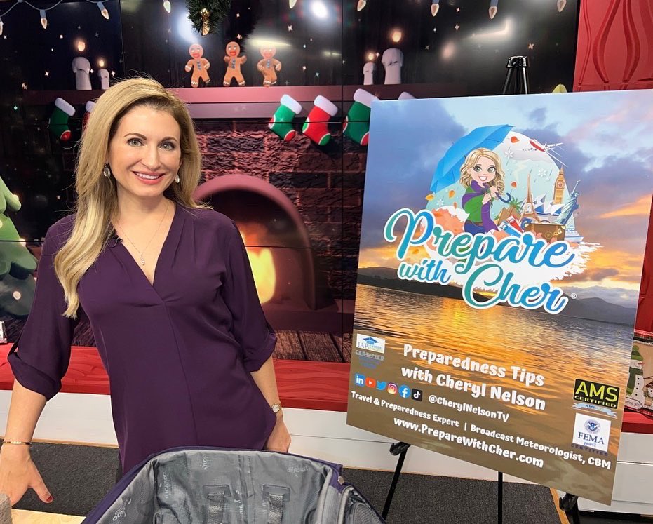 CherylNelsonTV's tweet photo. Talking about two of my favorite topics on this month’s #PrepareWithCher segment on @Yur_View ‘s @Living757T: #travel and #holidays! ✈️🎄Learn about my top #TravelTips & #TravelHacks when packing your #CarryOn bag for your next flight. 🧳
. . .
#TravelPrep #TravelExpert https://t.co/P5LSOZ5VG4