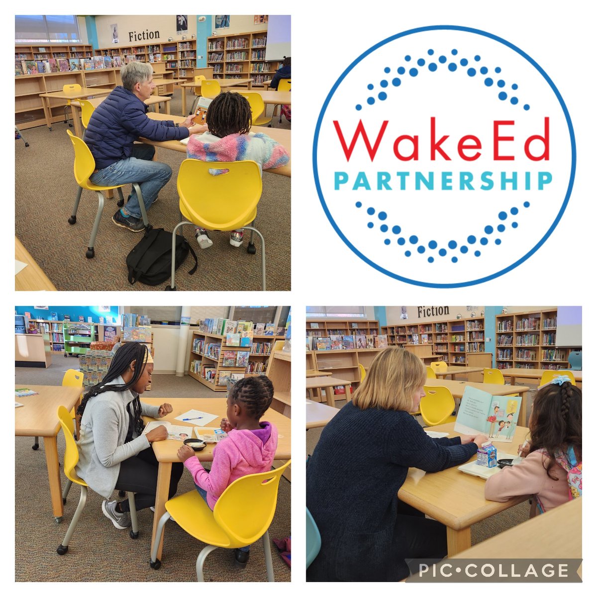 themaxineclarke's tweet photo. Shoutout to the dedicated volunteers @wakeedpa. Each week, they show up with an eagerness to serve the first graders @WalnutCreekES. The Partners Read program is truly making a difference. I love it! #BuildingHomeLibraries #ABookandBreakfast #ReadTogether https://t.co/rVGj1gAkcG