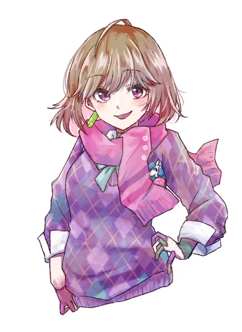 わっとちゃんがんばこれは制服秋?冬?アレンジ。かわいくないですか??#ふらすたんぺ#絵レキバン#ななしふぇすJUMP 
