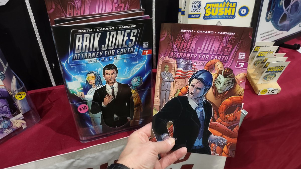 Whew! Was not sure I would have a new book for the show but it just made it! BRIK JONES, ATTORNEY FOR EARTH #1 AND 2 flip book made it! LA COMIC CON booth 702.