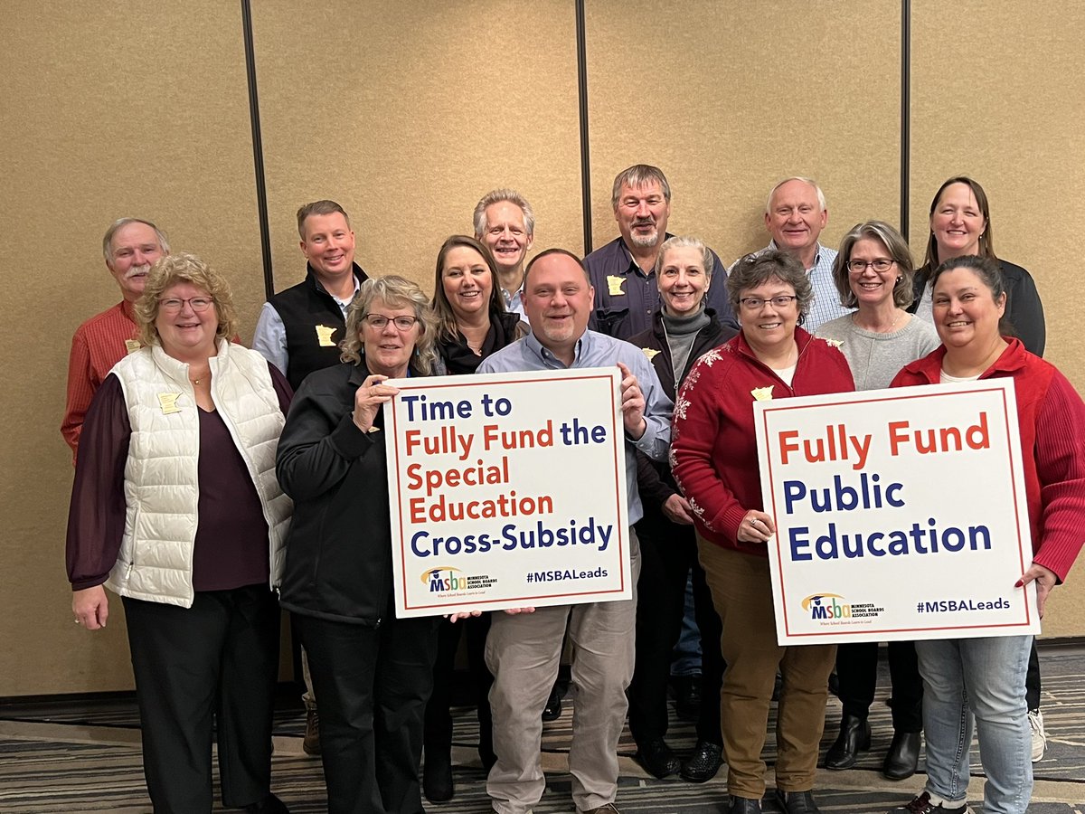 mnmsba's tweet photo. The MSBA Board of Directors supports full funding for public education — including full funding for the special education cross-subsidy. #MSBALeads https://t.co/exohHGWdUZ