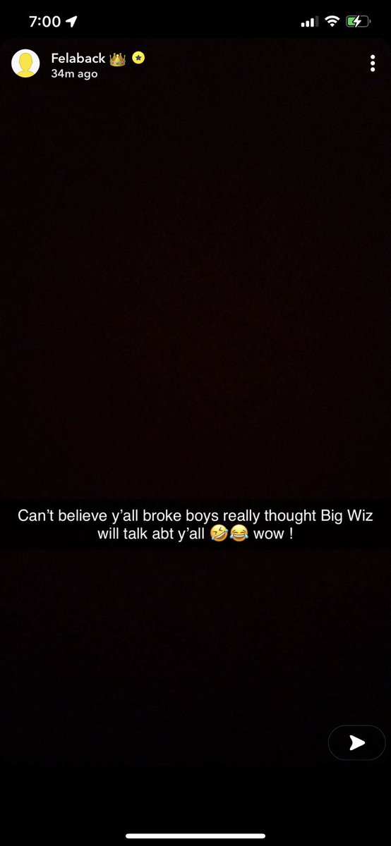 iam_adethunji's tweet photo. So Big Wiz choose vawulence today 😂 😂 #wizkid #popcy big wiz wizkid via his snap #felaback https://t.co/rwQNhkJEHo