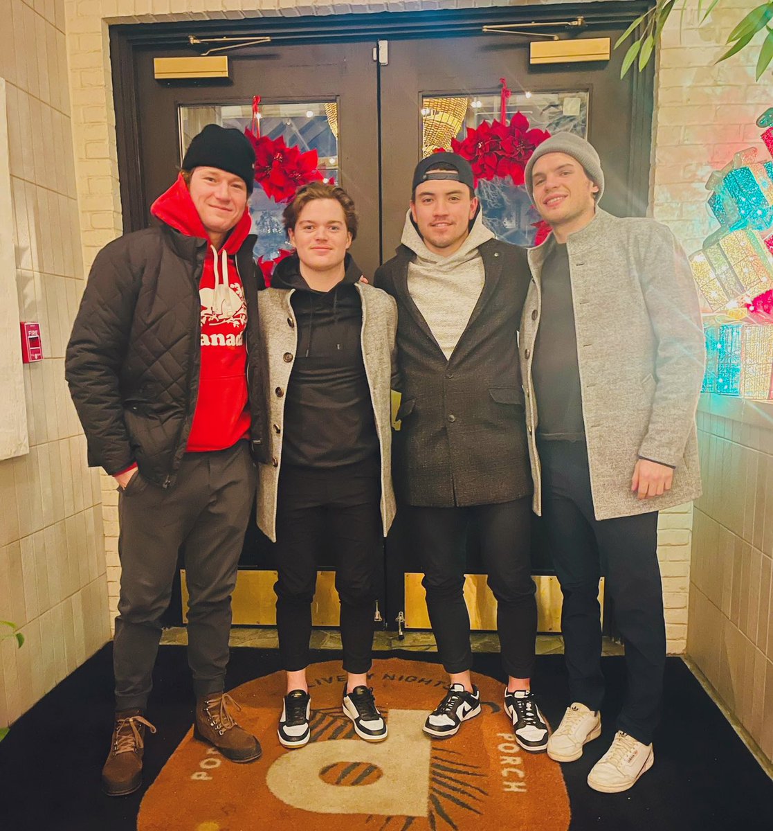 HabsOnReddit's tweet photo. Can we just state the obvious and agree that Nick &amp; Cole coordinate their outfits 😅 https://t.co/heZAe7ttIT