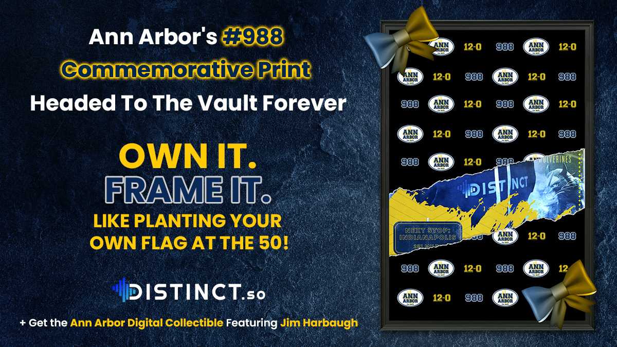 SamWebb77's tweet photo. #Michigan fans, the "Ann Arbor" digital collectible featuring @CoachJim4UM mentioned in our videos now includes a print commemorating win 988 over OSU! More gifts &amp; invitations to exclusive events on the way. Only 1000 were available, so get yours now! - https://t.co/l4N2DKZhe6 https://t.co/RscX3plFbC