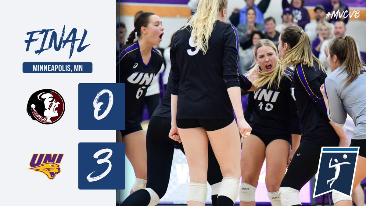 SWEEP!  <a href="/UNIVolleyball/">UNI Volleyball</a> sweeps Florida State in the #NCAAVB First Round!  The win was the first NCAA win for the Panthers since 2017! 

#TheValleyRunsDeep