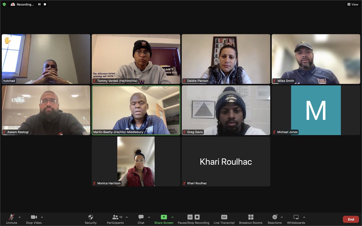 CoachTommyV's tweet photo. TREMENDOUS discussion yesterday on our Open Call surrounding “professionalism” in athletics, and who, what, how, and why is it defined as such. Definitely going to need a Part 2!!!
Stronger TOGETHER!!!!
#StrengthInNumbers
#NESCACCoachesOfColor
#WhoNOTHow
#ILoveThisGroup https://t.co/u76Z5heDju