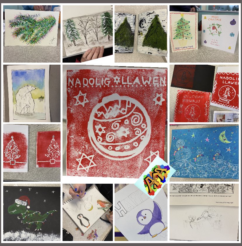 We had so much fun today in #Friday #art group making Christmas cards 

#merrychristmas2022 #nadoligllawen
#artforhealth #communityart #prestatyn