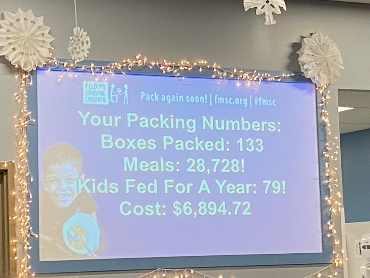 French club volunteered tonight to pack meals for kids around the world! What a great way to spend a Friday night!