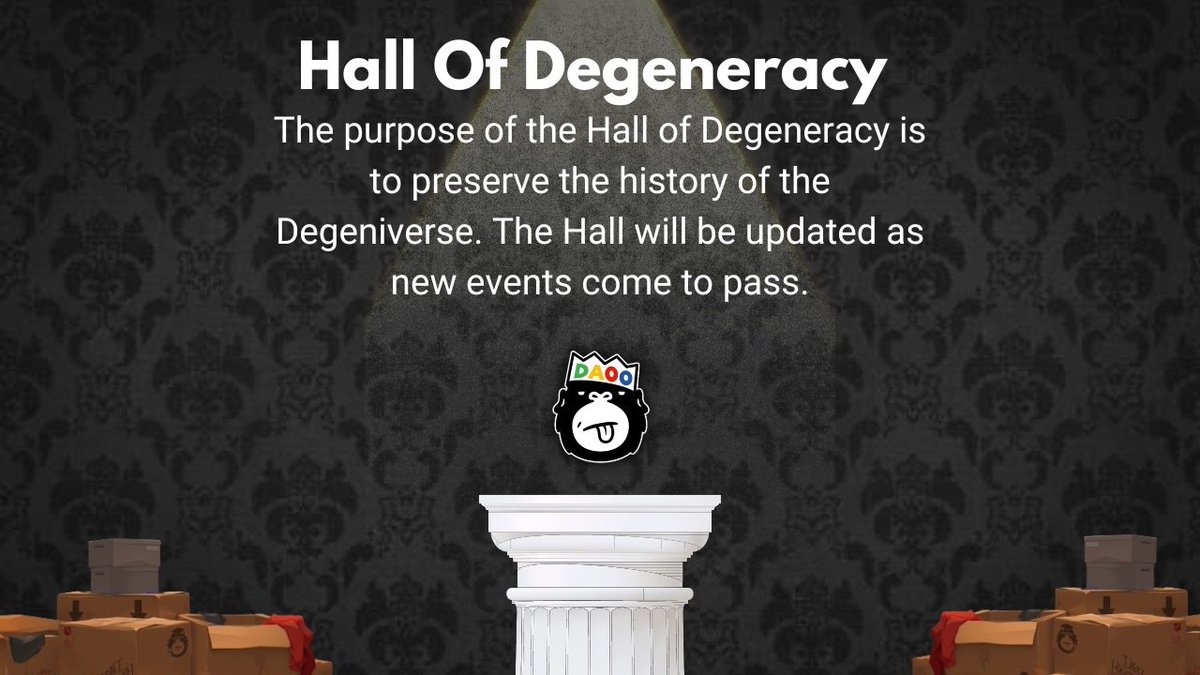 ChildOfBusiness's tweet photo. The Hall Of Degeneracy: 

A Complete and Concise documentation of Important events in Degeniverse History!

@DegenTrashPanda @DegenApeAcademy @DegenDAOO https://t.co/A6g26ecKmA