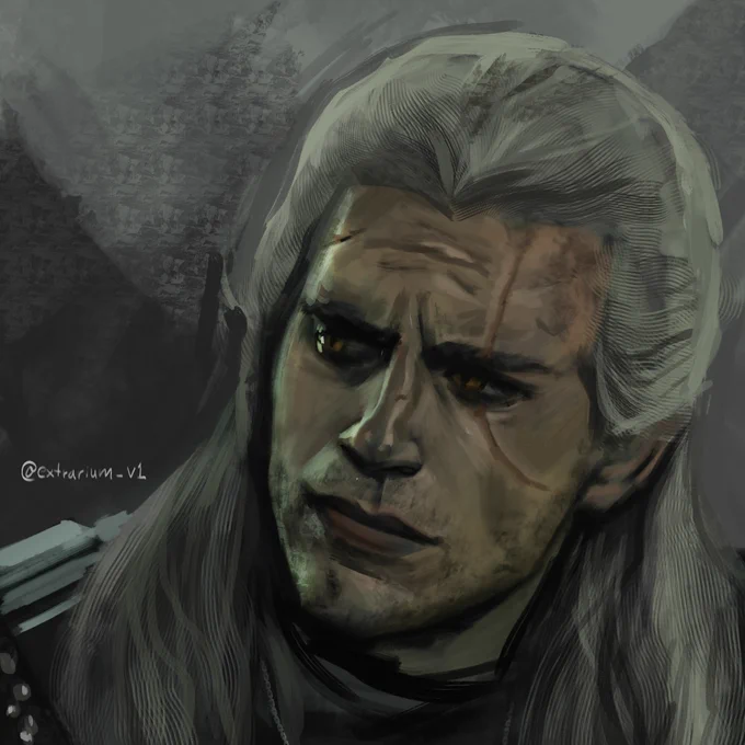 Geralt sketch, wanted to see Cavill's appearance with the scars from the game design#TheWitcher 