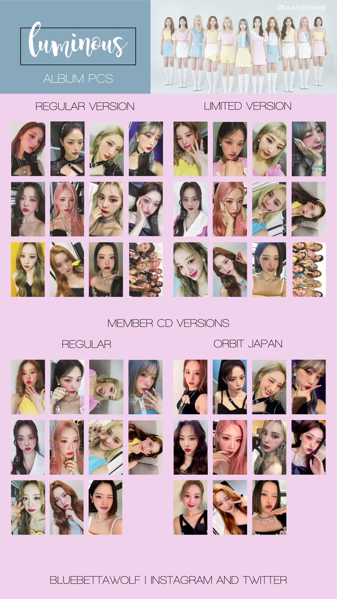 Updated: Loona - Luminous Album PC Template - 46/46 PCs #LOONA