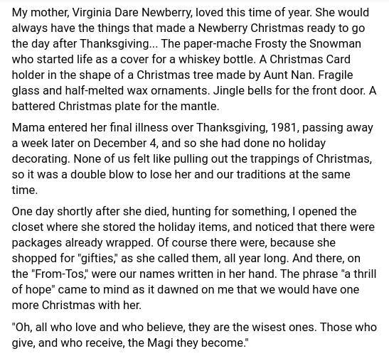 JoeNewberry's tweet photo. Thinking of our last Christmas with my mom. https://t.co/ivBChMwDCP