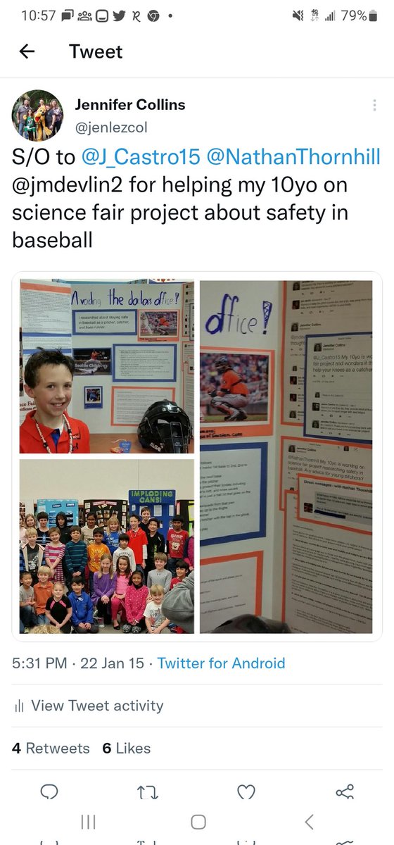jenlezcol's tweet photo. @J_Castro15 Our family will always remember your willingness to help my 10yo with his science fair project about the effectiveness of knee savers. We loved watching you up close with @RRExpress as well as your leadership with the @astros. #thankful https://t.co/fSeEVLdAcG
