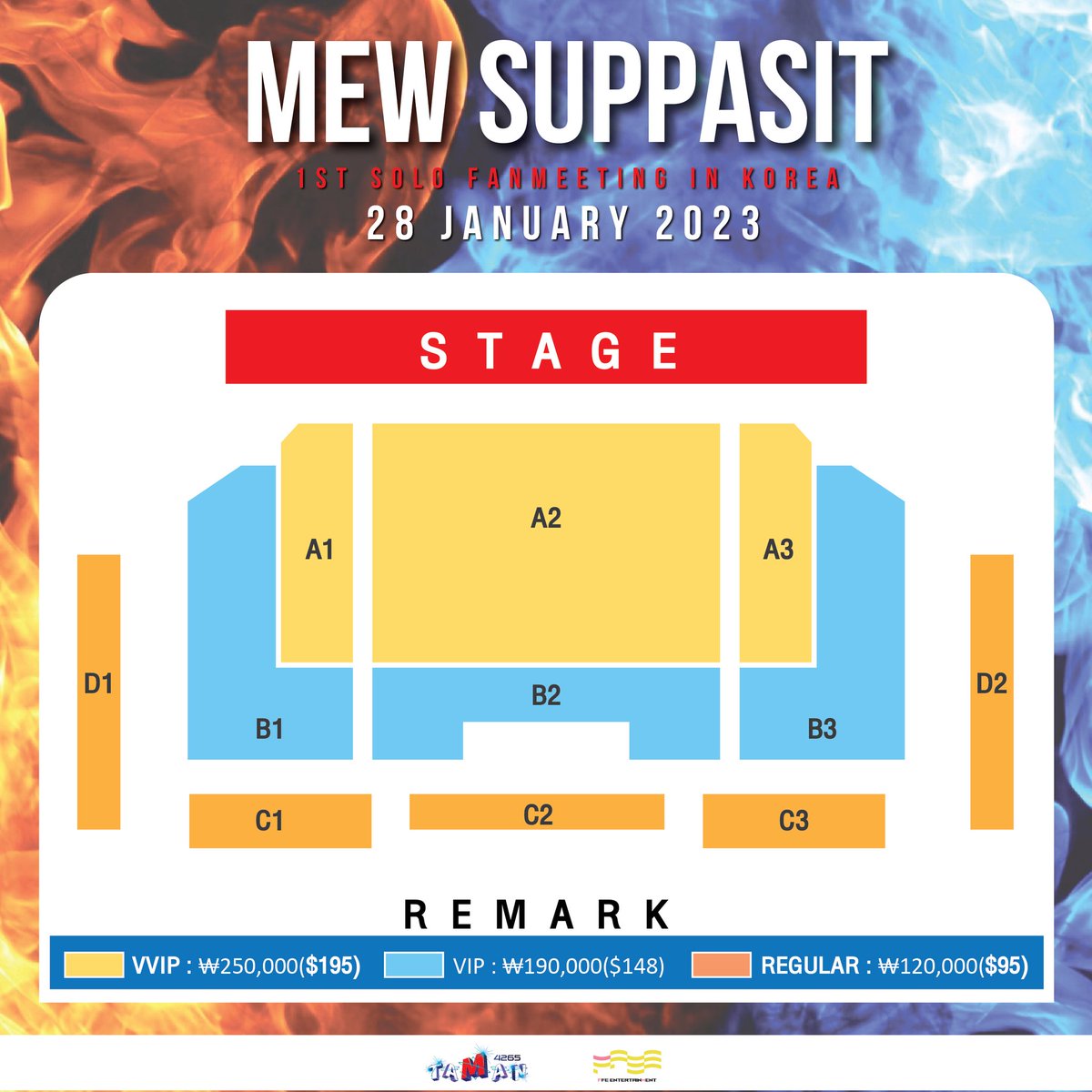 ffe_001's tweet photo. #MEW1stsoloFMKR Seat Plan &amp; Fan Benefit💥

공연시간 2023.01.28
1st ICE : 13.30 PM.(KST)
2nd FIRE : 18.00 PM.(KST)

티켓팅 오픈시간 2022.12.11 
👉https://t.co/2hdUhkjJ0G

*티켓팅 결제 화폐는 USD입니다.
*이 베네핏은 1회 공연에서만 적용 됩니다.

#MewSuppasit  #Taman4265 #Myfun #FFE https://t.co/ZbWj0Skwb3