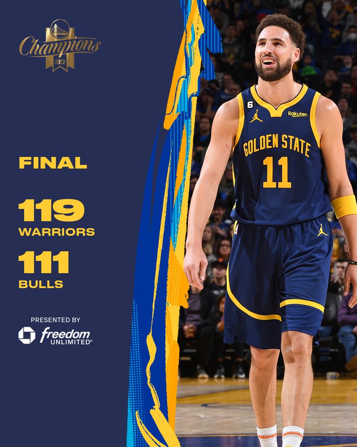 Final Warriors: 119 Bulls: 111