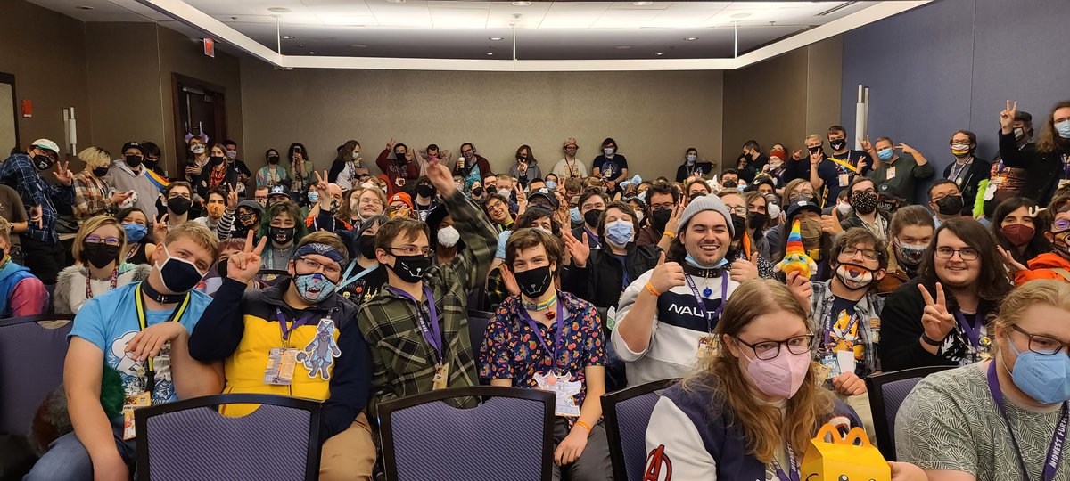 Rascal_Jackal's tweet photo. Thanks to everyone who attended the Grimace panel tonight!

We raised over $800 for the convention charity (@thestreetdogco)

Special thanks to @melonmoth and @susumushu for the Grimace fan art.

See you all again next year! https://t.co/Yh6AlozXHI