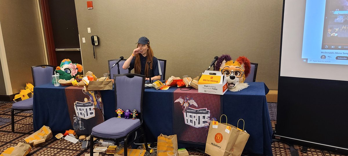 Rascal_Jackal's tweet photo. Thanks to everyone who attended the Grimace panel tonight!

We raised over $800 for the convention charity (@thestreetdogco)

Special thanks to @melonmoth and @susumushu for the Grimace fan art.

See you all again next year! https://t.co/Yh6AlozXHI