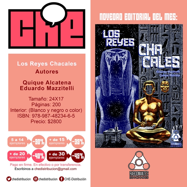 chedistribucion's tweet photo. 📚 LOS REYES CHACALES, por Eduardo Mazzitelli y Quique Alcatena. Edita @Rabdomantes 
📚 SE SOLICITAN PERDEDORES, por Emmanuel Peña. Edita @DerivaEditorial 
📚 ZOMVIKINGOS, por Rodolfo Santullo y Jok. Edita Capitán Ediciones https://t.co/caSx5Rt0Qi