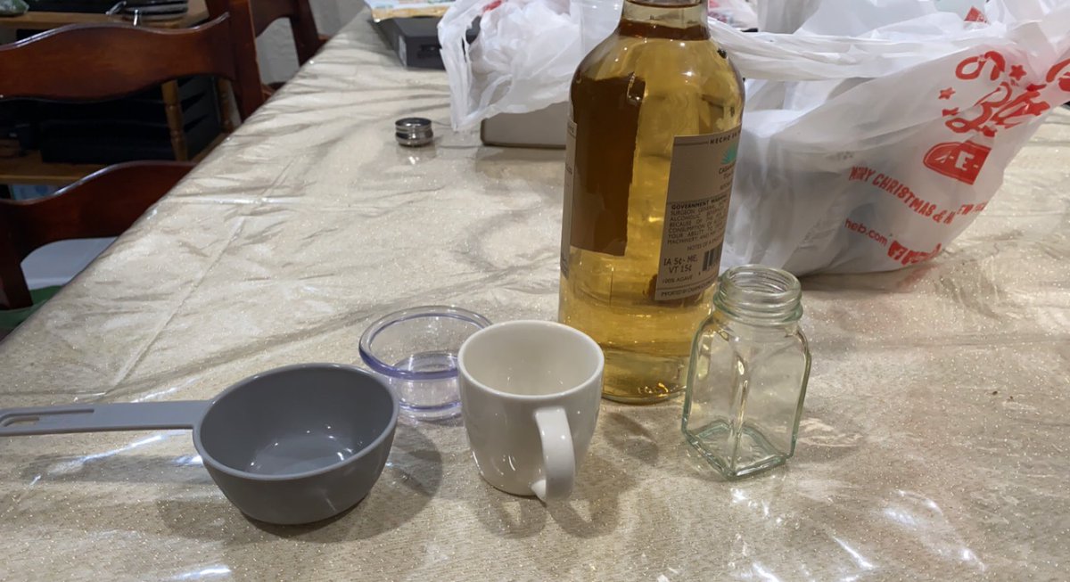 OkLeiluv's tweet photo. Ready to take some shots with the family (we don’t have shot glasses so we had to improvise 😭) https://t.co/7cXutB49J4